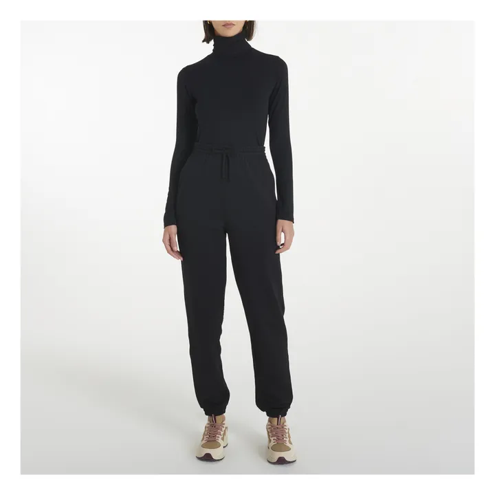 Baserange Col Roulé Bamboo Jersey | Noir