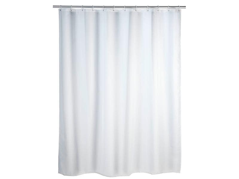 Wenko Duschvorhang Uni 180 x 200 cm, Weiss Pflegeleichter Badevorhang