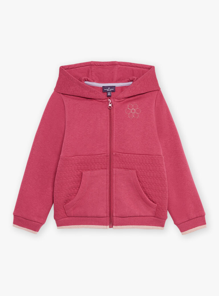 Sweat à capuche en molleton rose