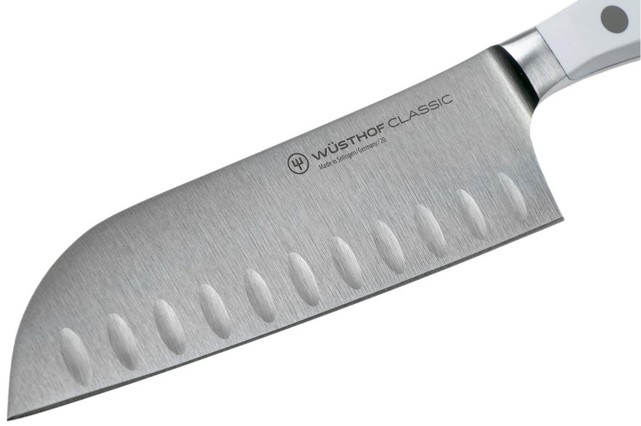 Wüsthof Classic White santoku met kuiltjes 14 cm, 1040231314
