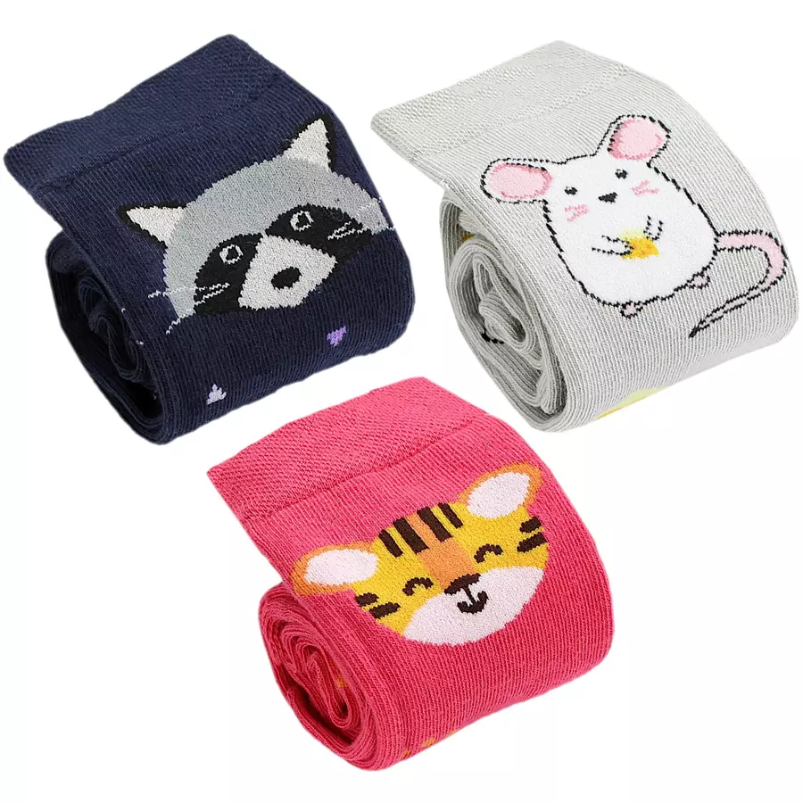 TupTam Mädchen Knielange Socken Gemustert 3er Pack rosagelb