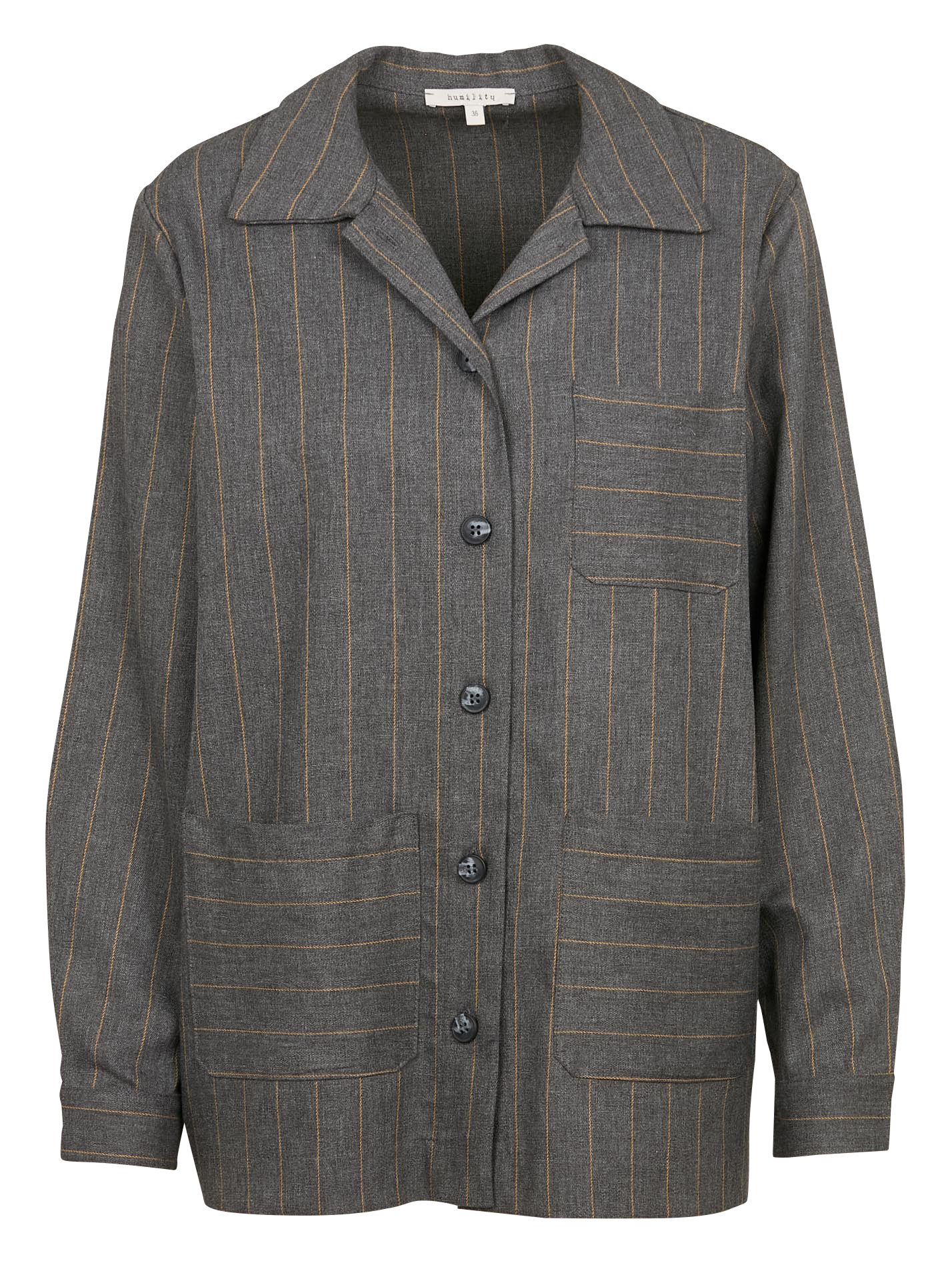Veste col chemise à rayures | Gris