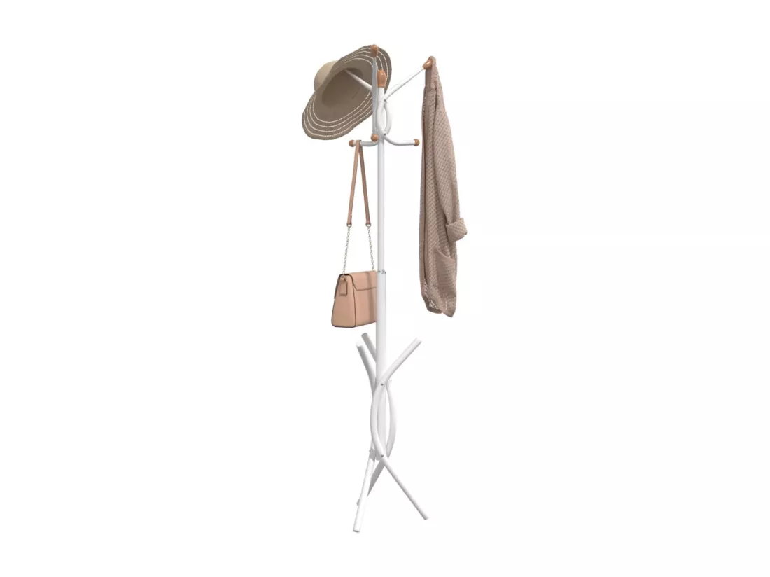 Porte-manteau blanc 176 cm fer enduit de poudre
