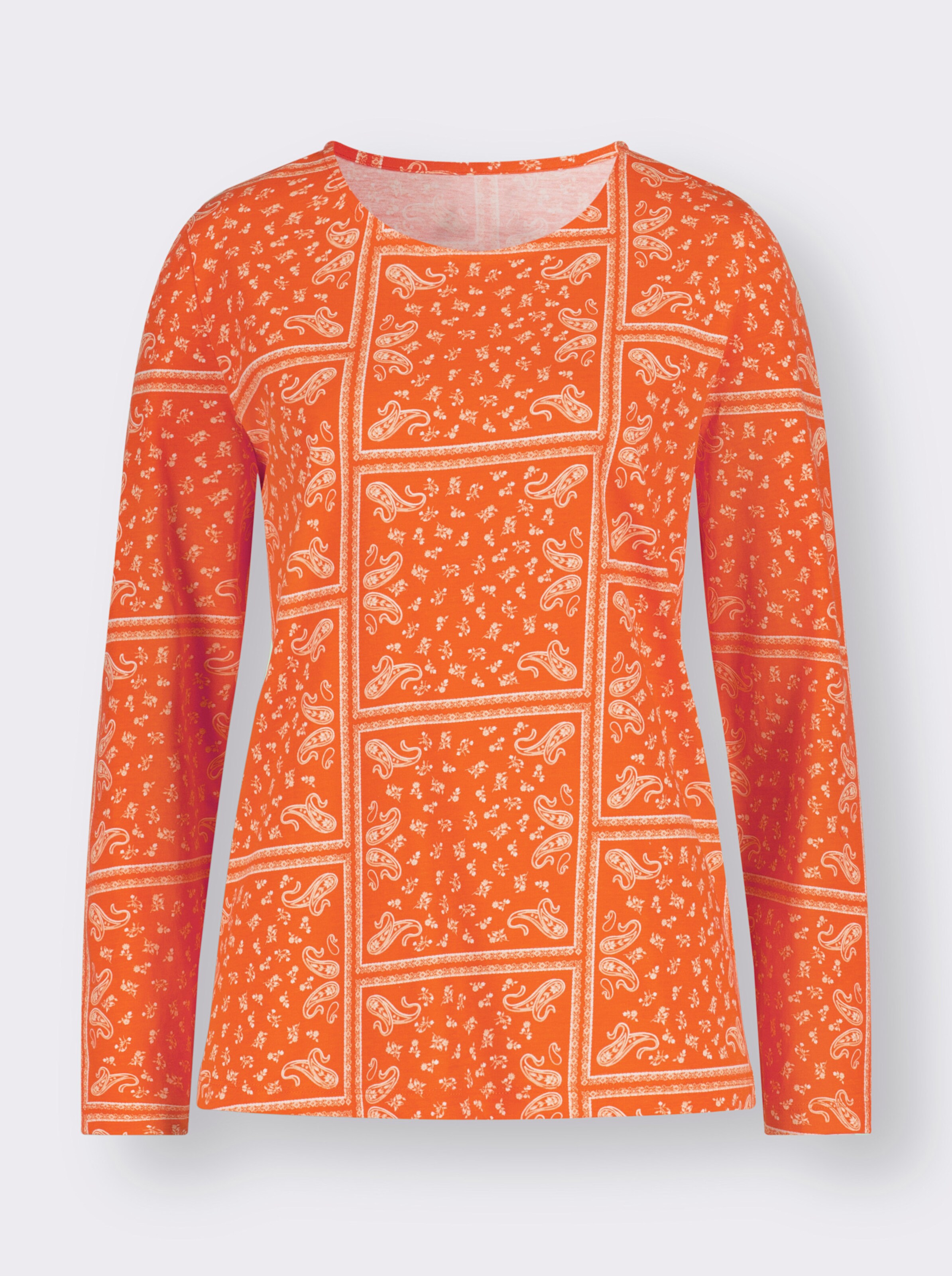 Rundhalsshirt mit Patchwork-Muster