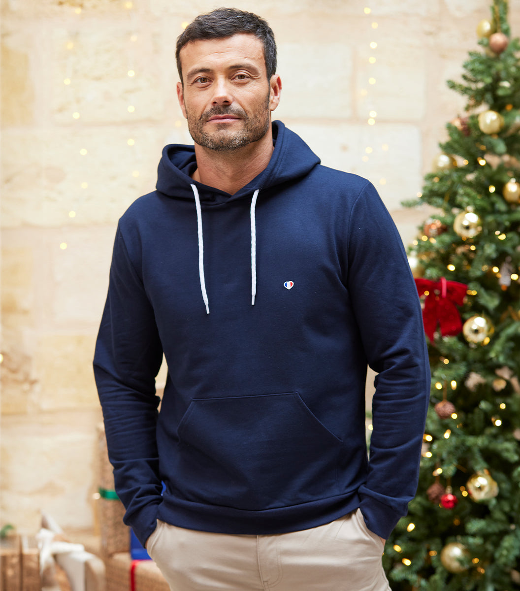 Sweat à capuche Homme Marine - Iconique
