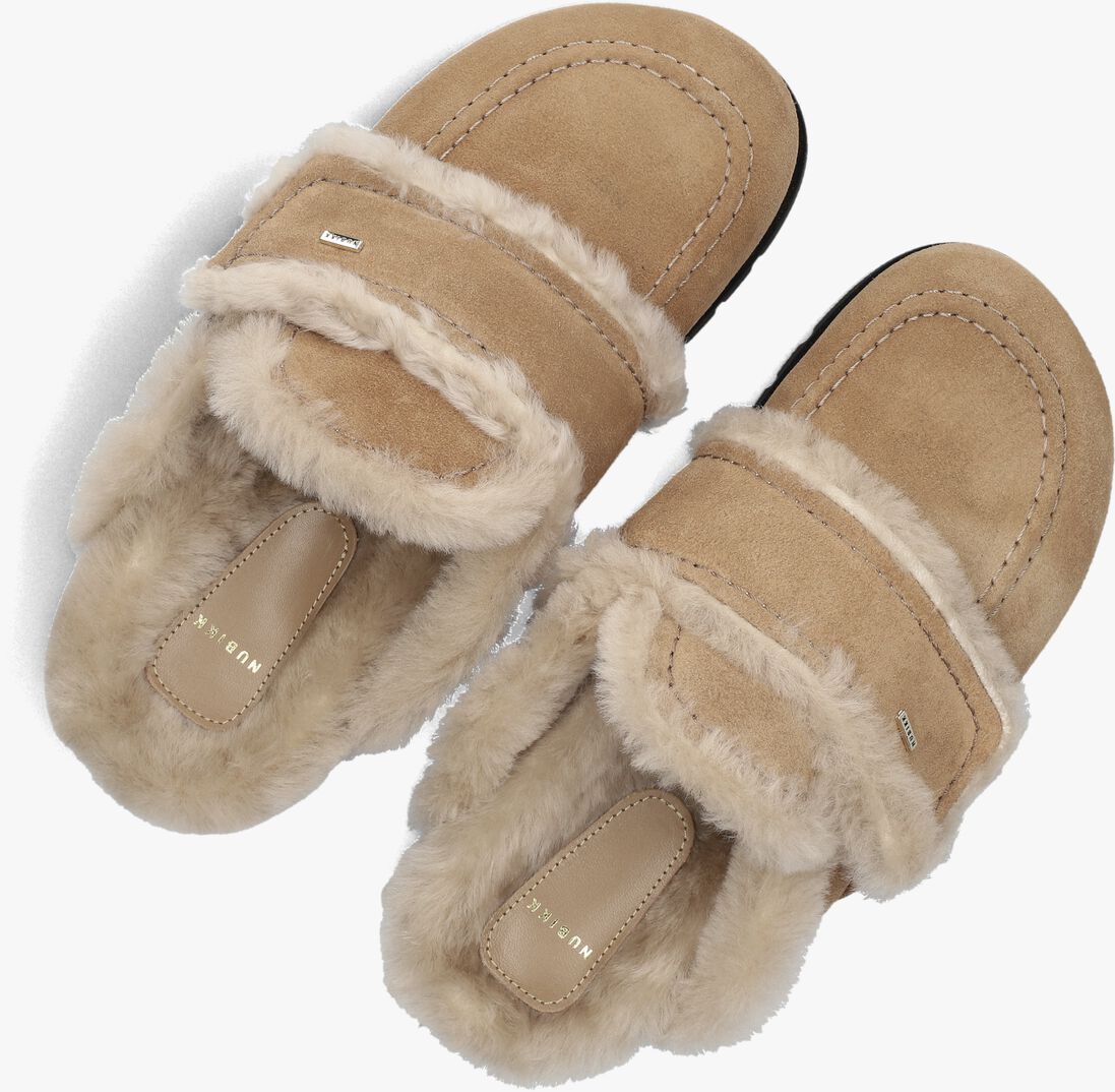 beige nubikk instappers teddy fur