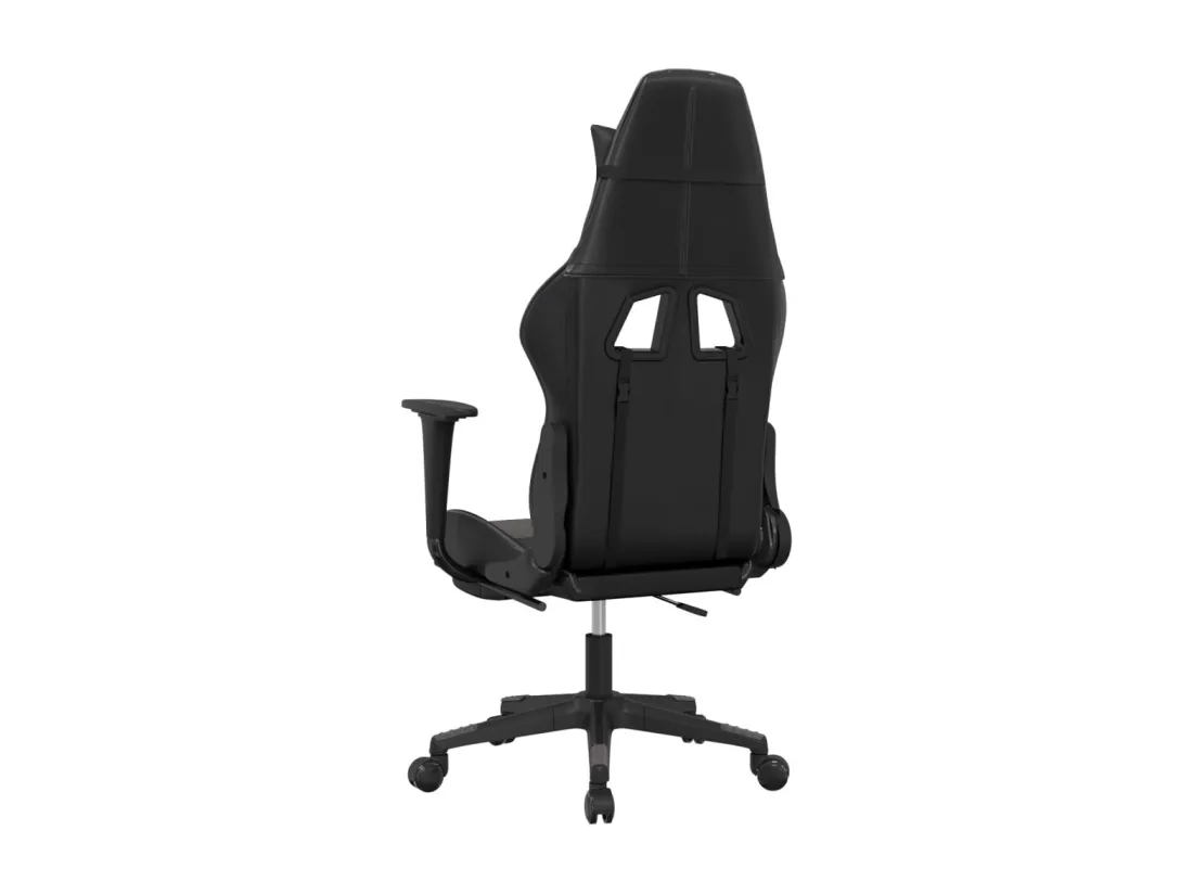 Chaise de jeu de massage et repose-pied Noir et gris Similicuir
