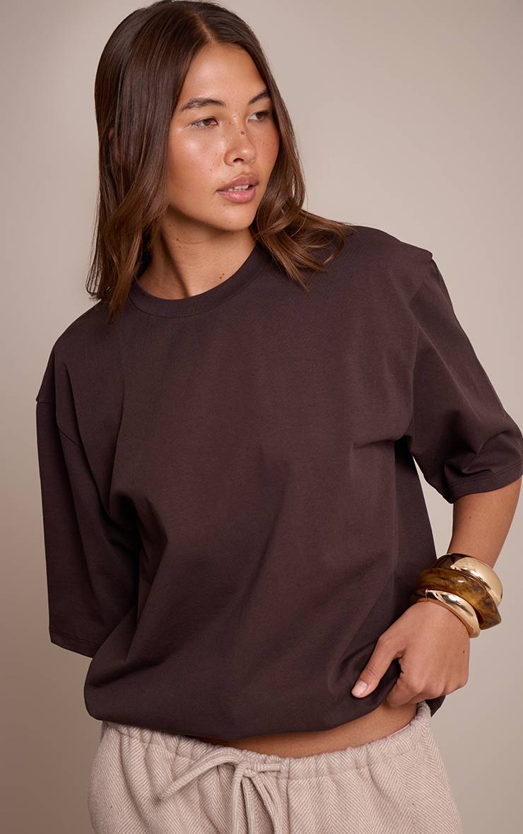 Dark Chocolate T-shirt Oversize Coupe Boxy