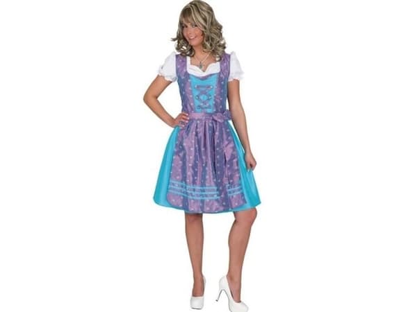 Dirndl kjole turkis og lilla