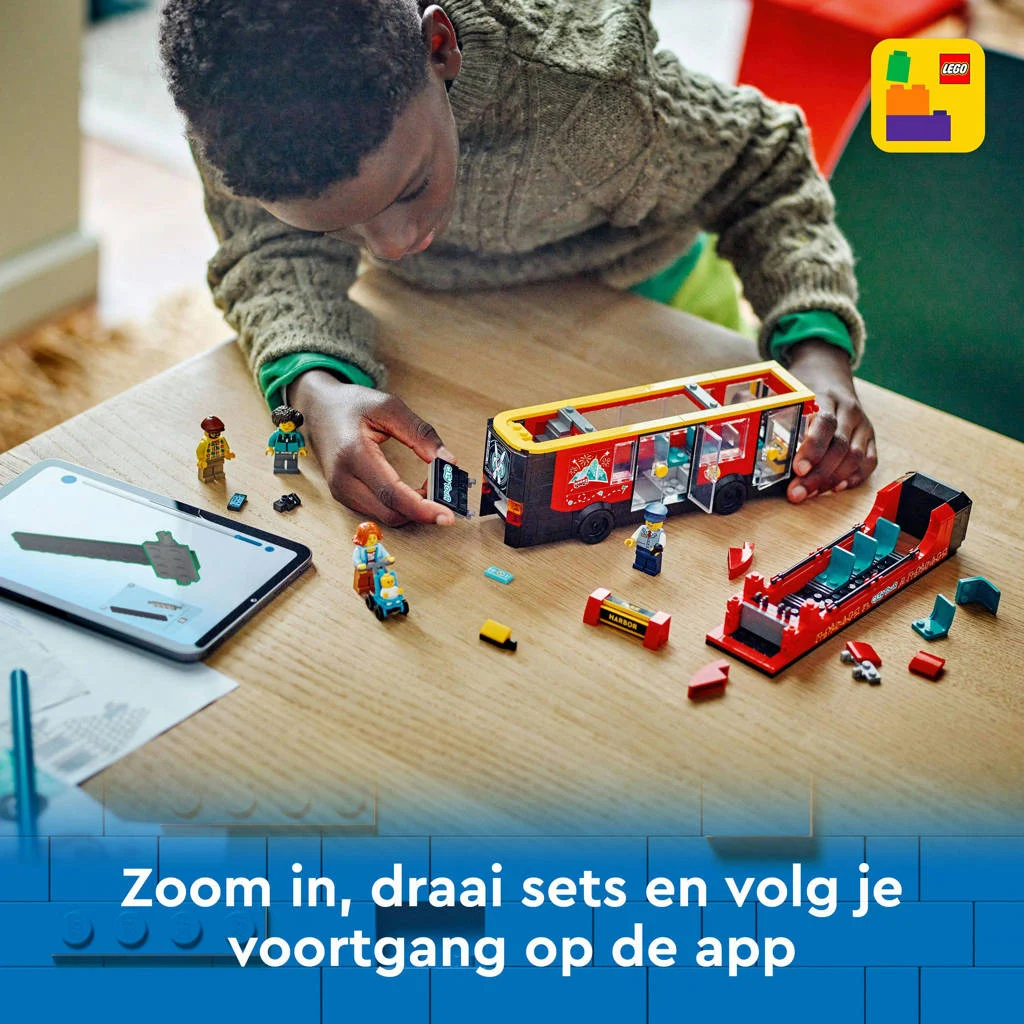 Zeer mooie aanvulling op de city serToeristische rode dubbeldekker Speelgoed Bus Bouwpakket voor Kinderen 60407