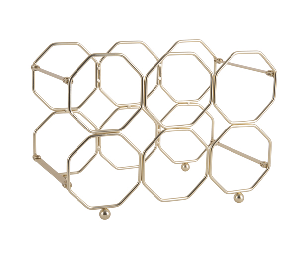 Wine rack Honeycomb foldable iron gold