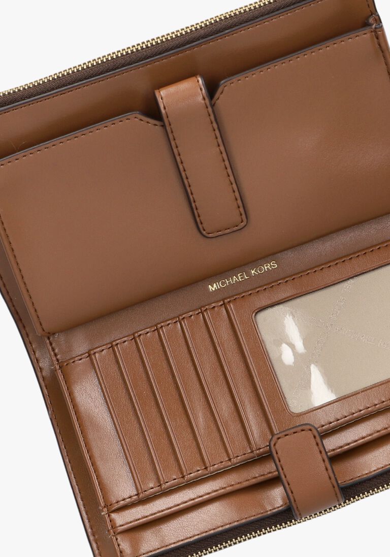 MICHAEL KORS bruine michael kors portemonnee dblzp wristlet