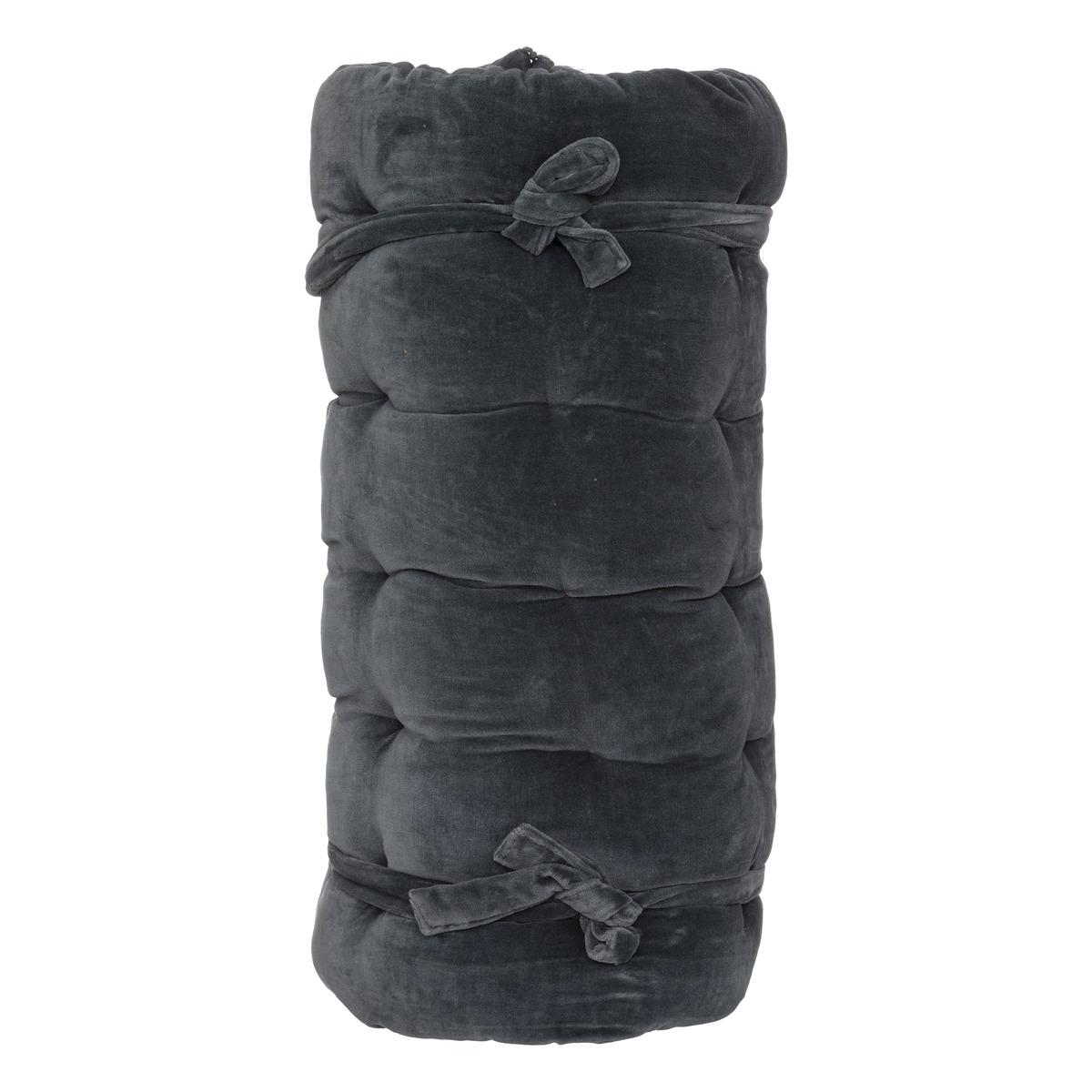 EDREDON VELOURS COTON NIGHT GRIS FONCE 70X180CM