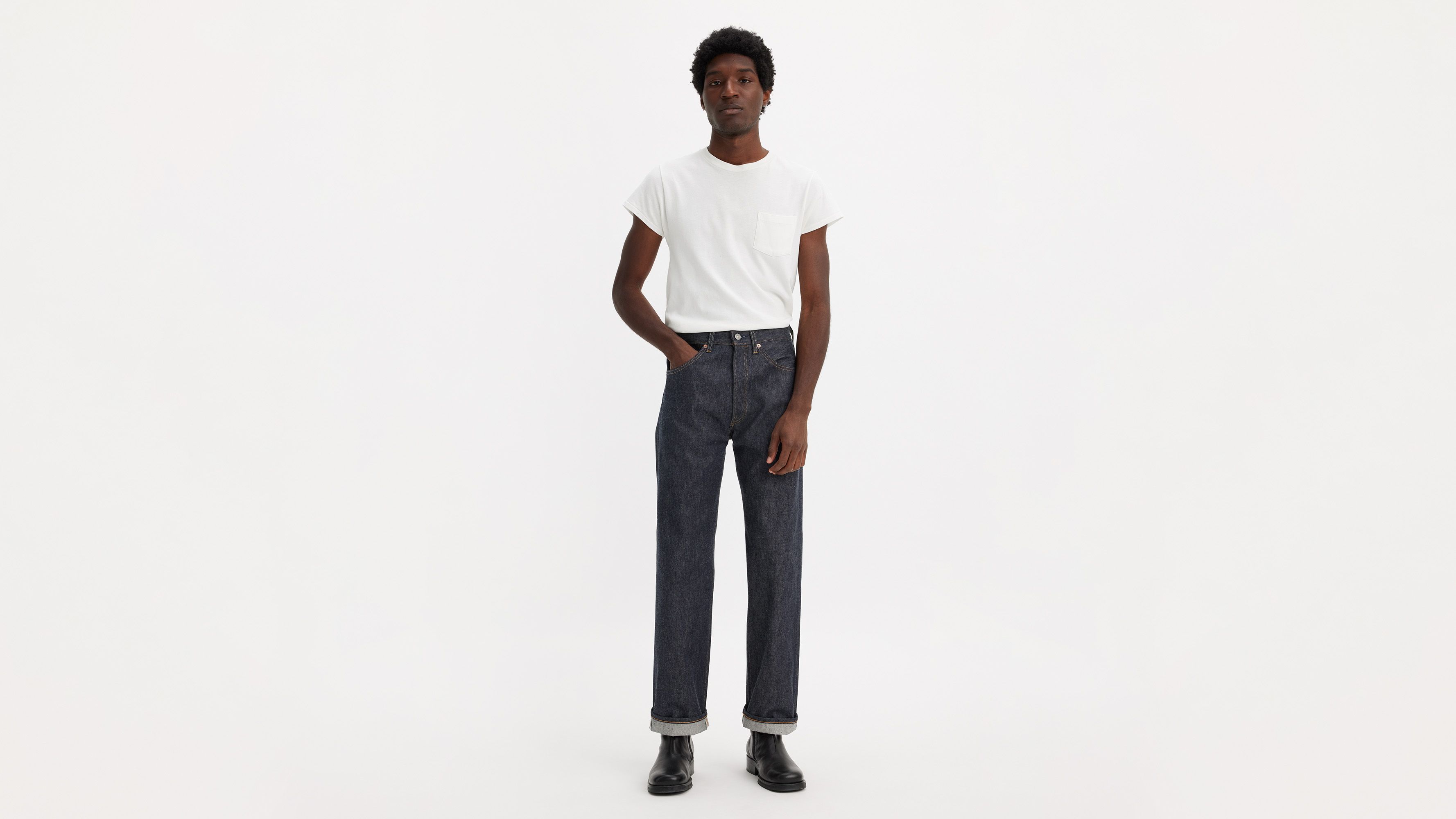 Jean 501® 1955 Levi's® Vintage Clothing - Hand Drawn - Bleu