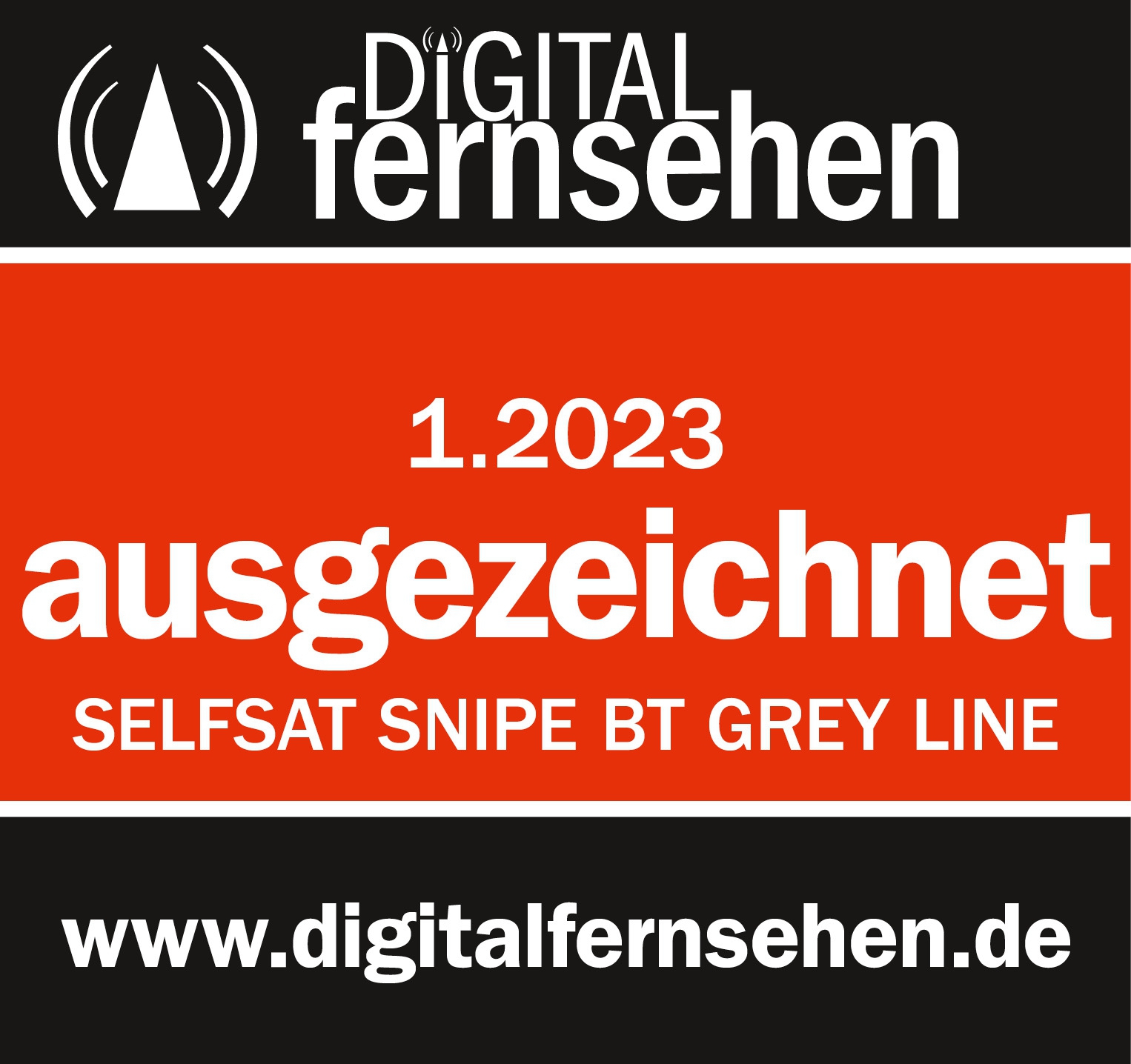 Selfsat Snipe BT Grey Line vollautomatische Camping SAT Antenne mit Bluetooth Twin LNB