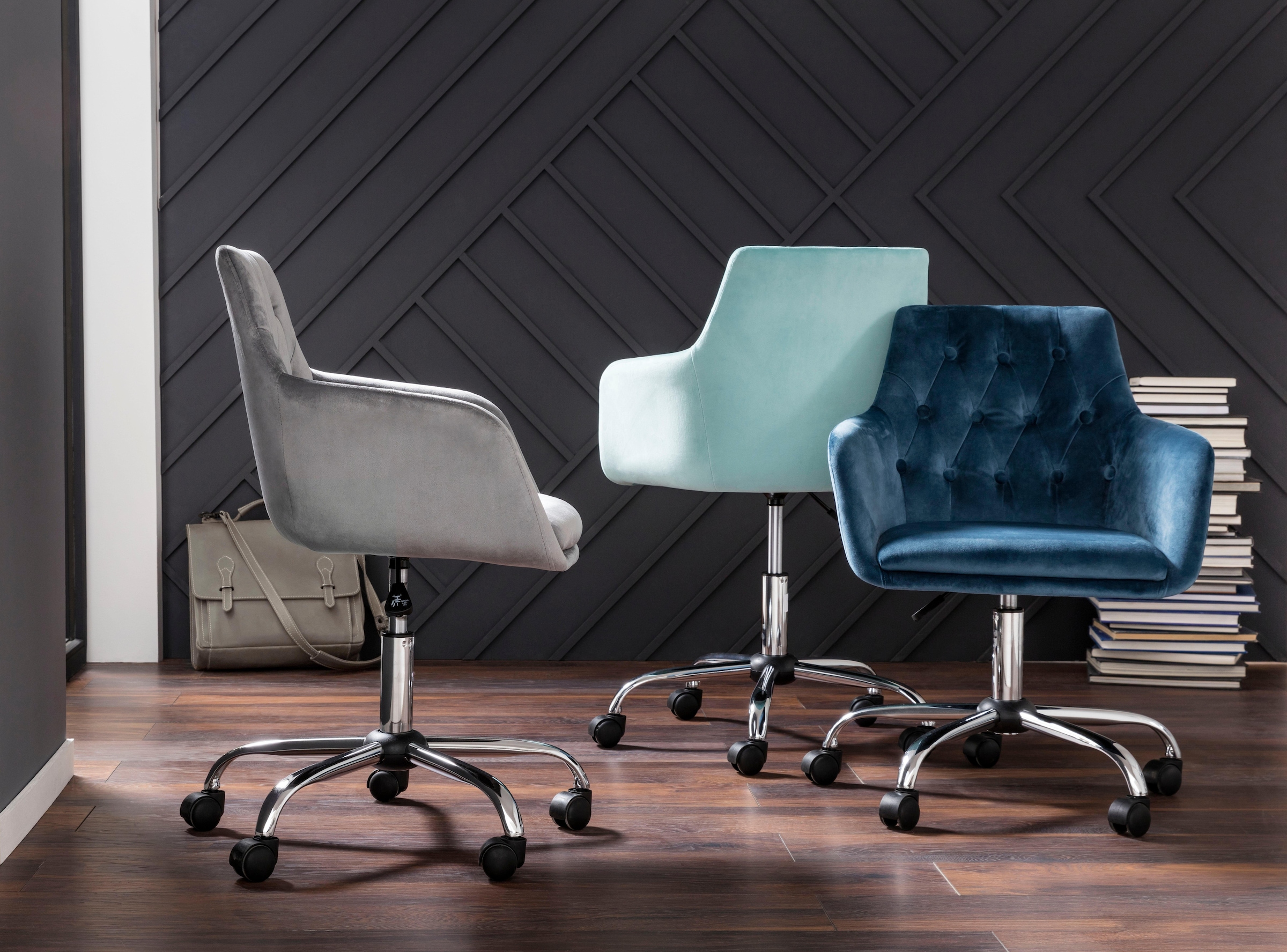 INOSIGN Bürostuhl »Perry1« () eleganter Samtstuhl, gepolstert