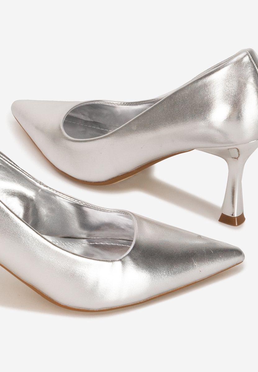Chaussures à talon épais argent Amadea