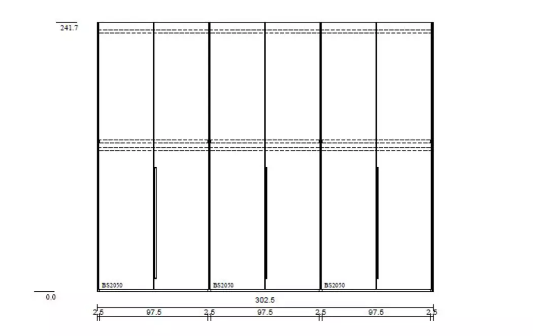Kleiderschrank Senza Tempo 303 x 242 cm
