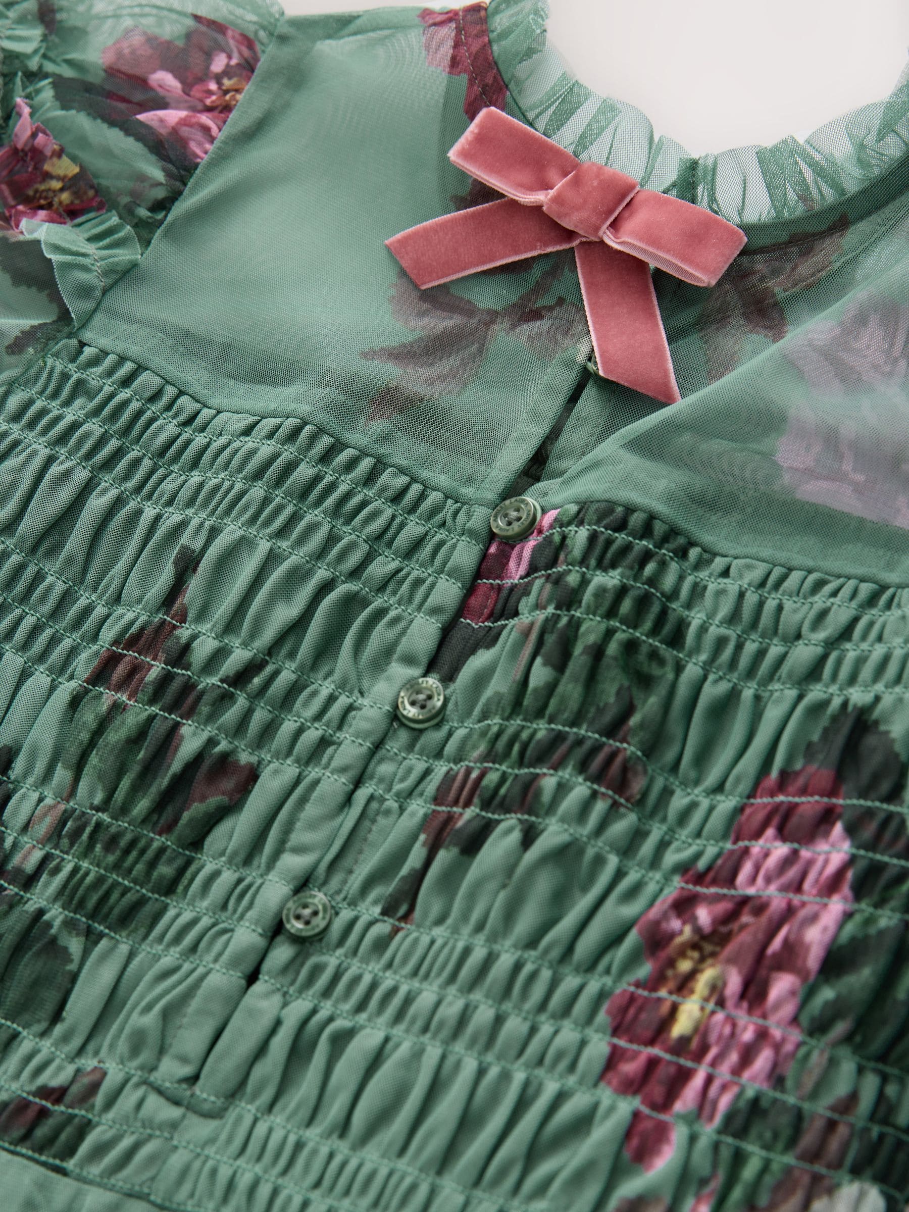 Laura Ashley Smocked Frill Tiered Dress