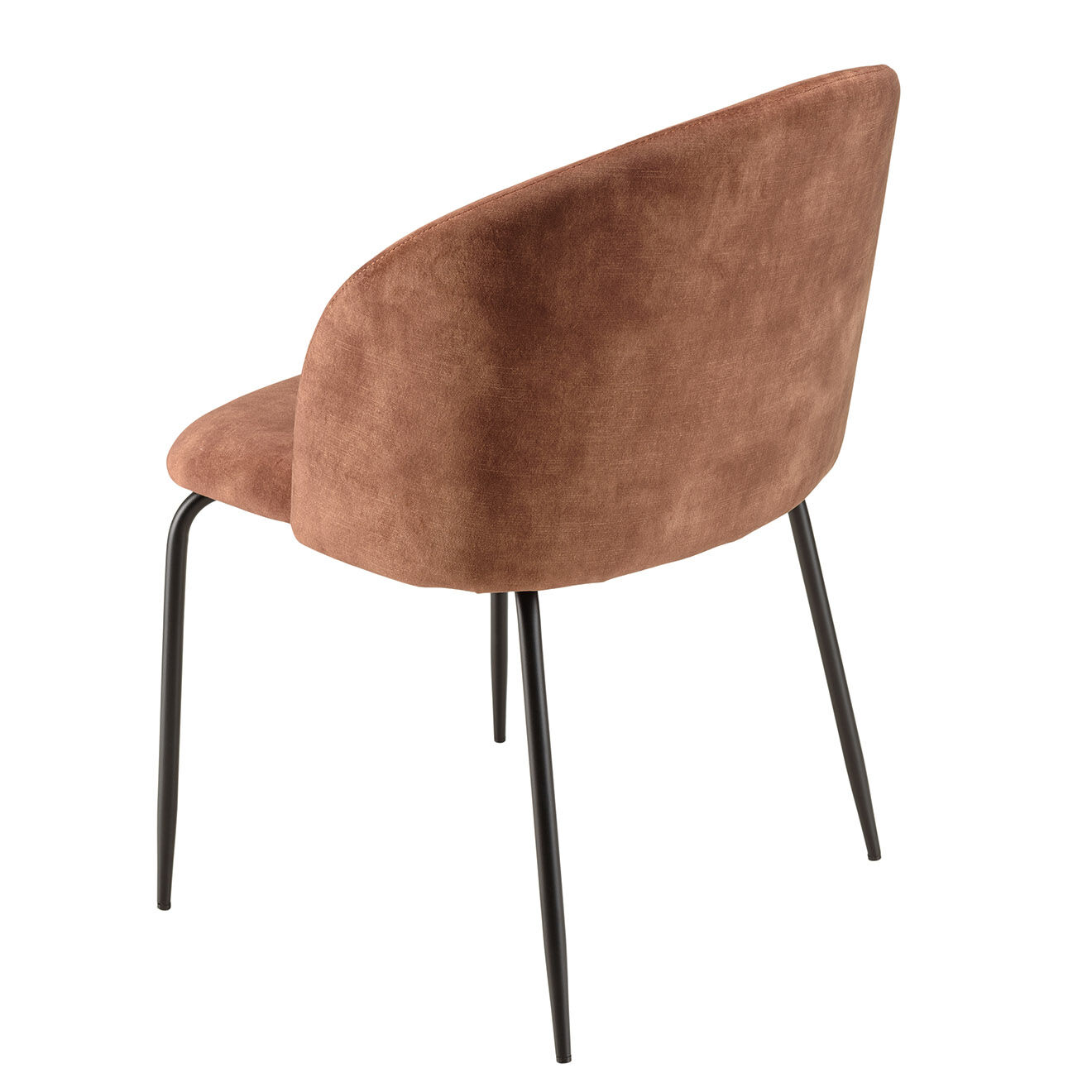 Macabane 2 Chaises en Velours Tom acajou - 55x57x80 cm