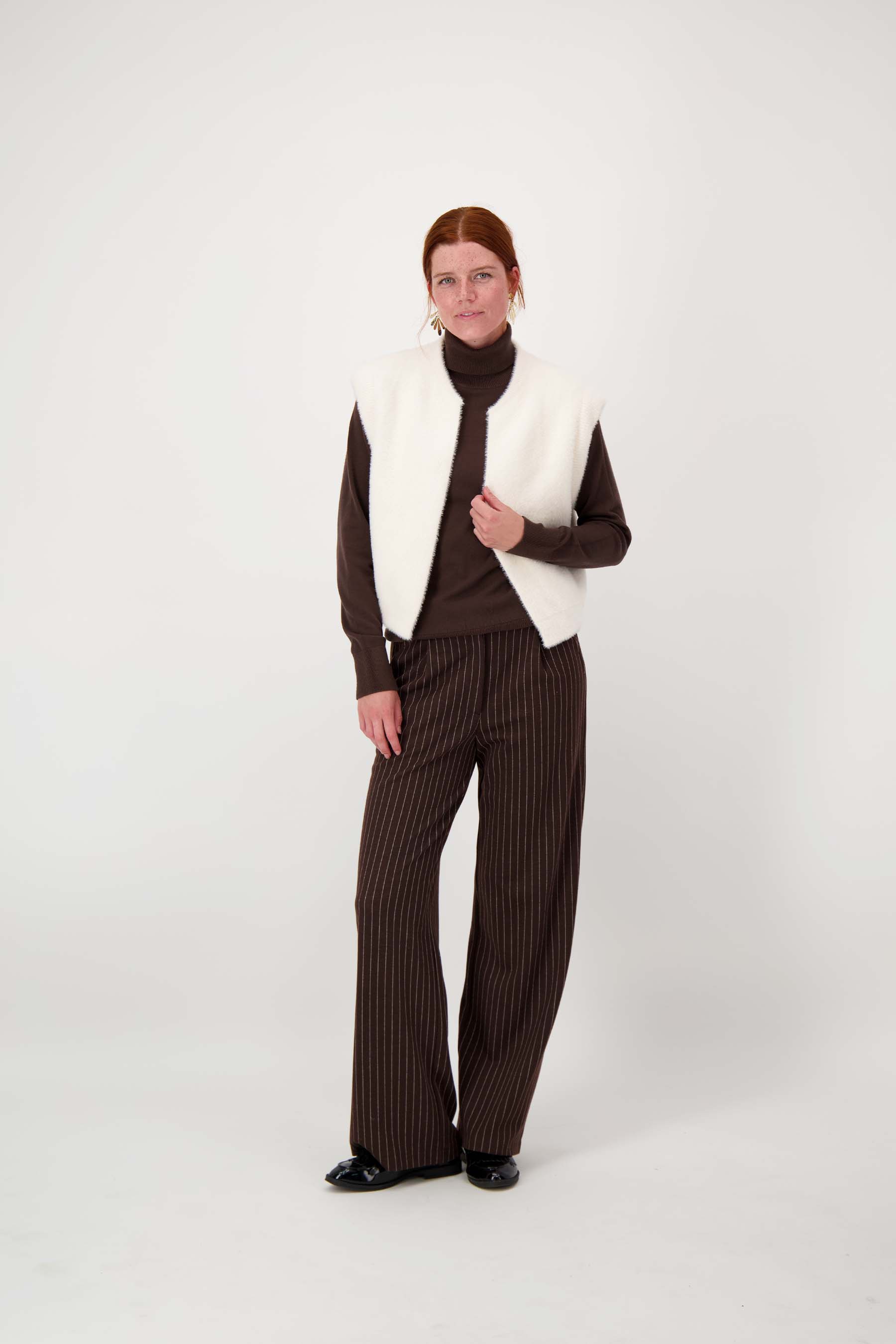 krijtstreep broek met detail