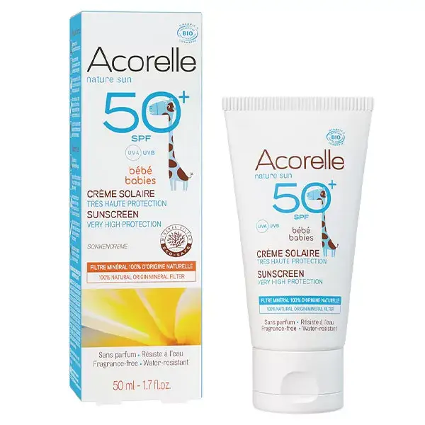 Acorelle Crème Solaire Bébé Bio SPF50+ 50ml