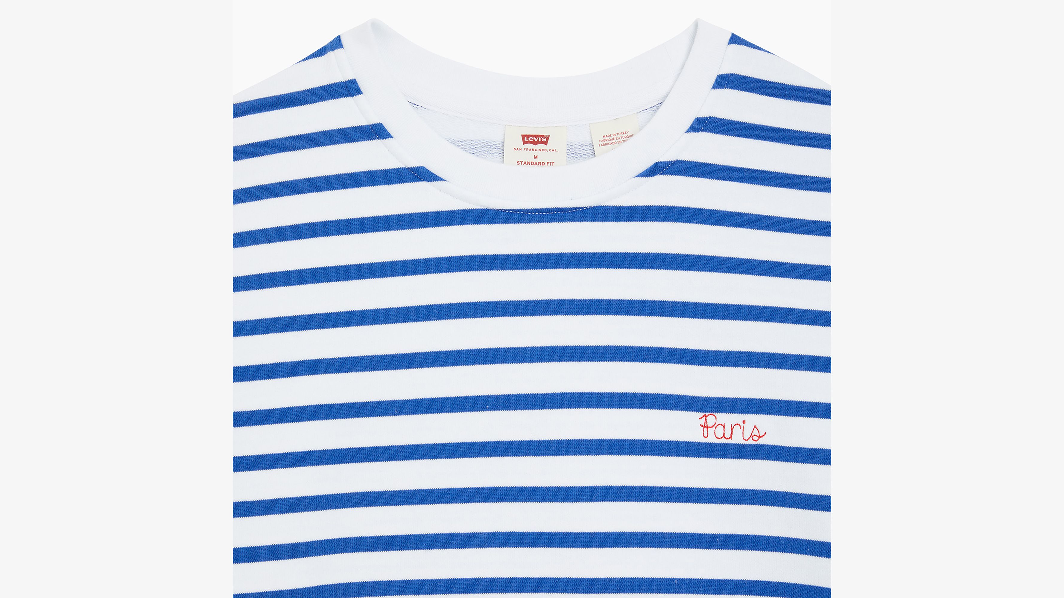 Sweat-shirt col rond Original Housemark - Mariner White + French Terry - Bleu