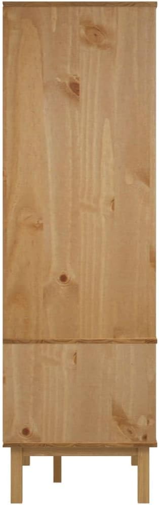 Kleiderschrank Garderobenschrank Garderobe Schlafzimmerschrank Hochschrank Holzschrank Schrank mit Schublade 76,5x53x172cm Massivholz Kiefer,Braun