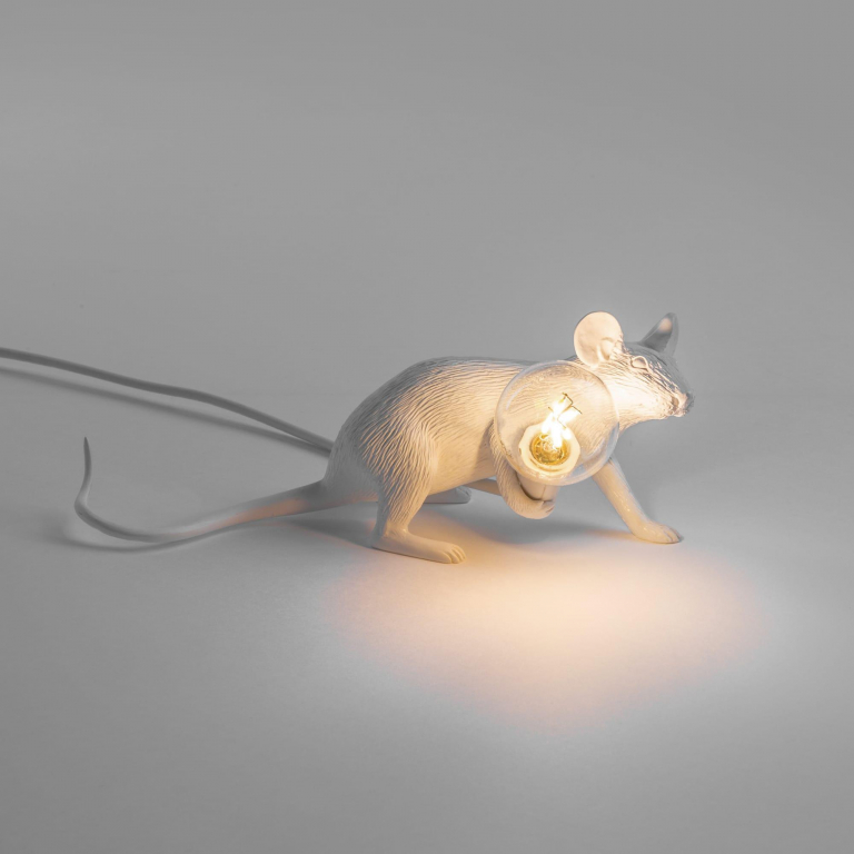 Seletti Mouse Lying Down tafellamp USB wit