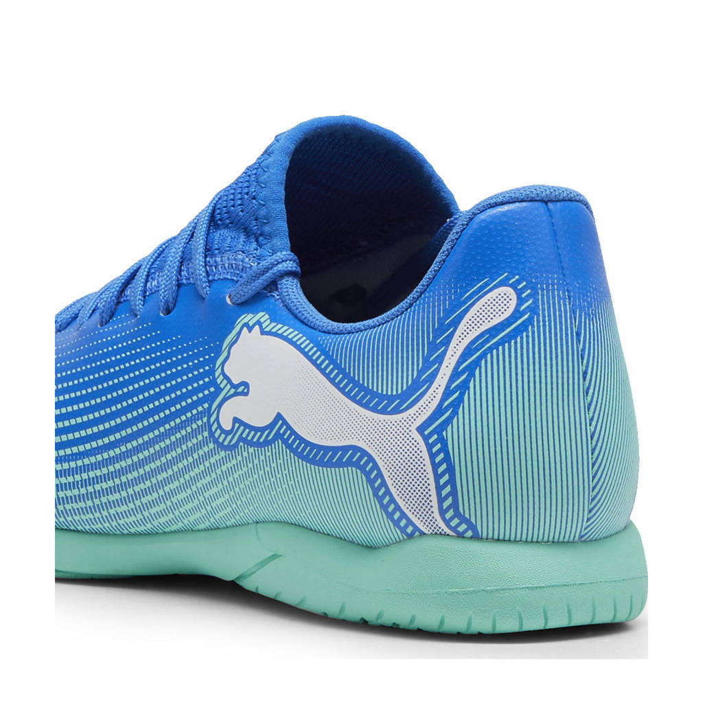 Puma Future 7 Playjunior zaalvoetbalschoenen kobaltblauw/mintgroen/wit