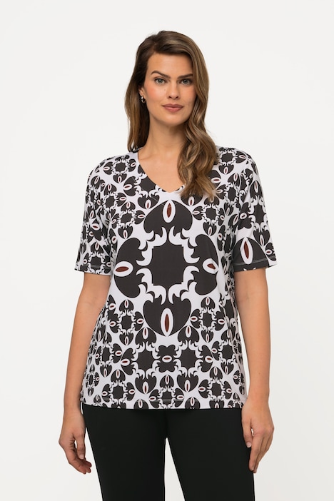 Slinkyshirt, Ornamente, Classic, V-Ausschnitt, Halbarm