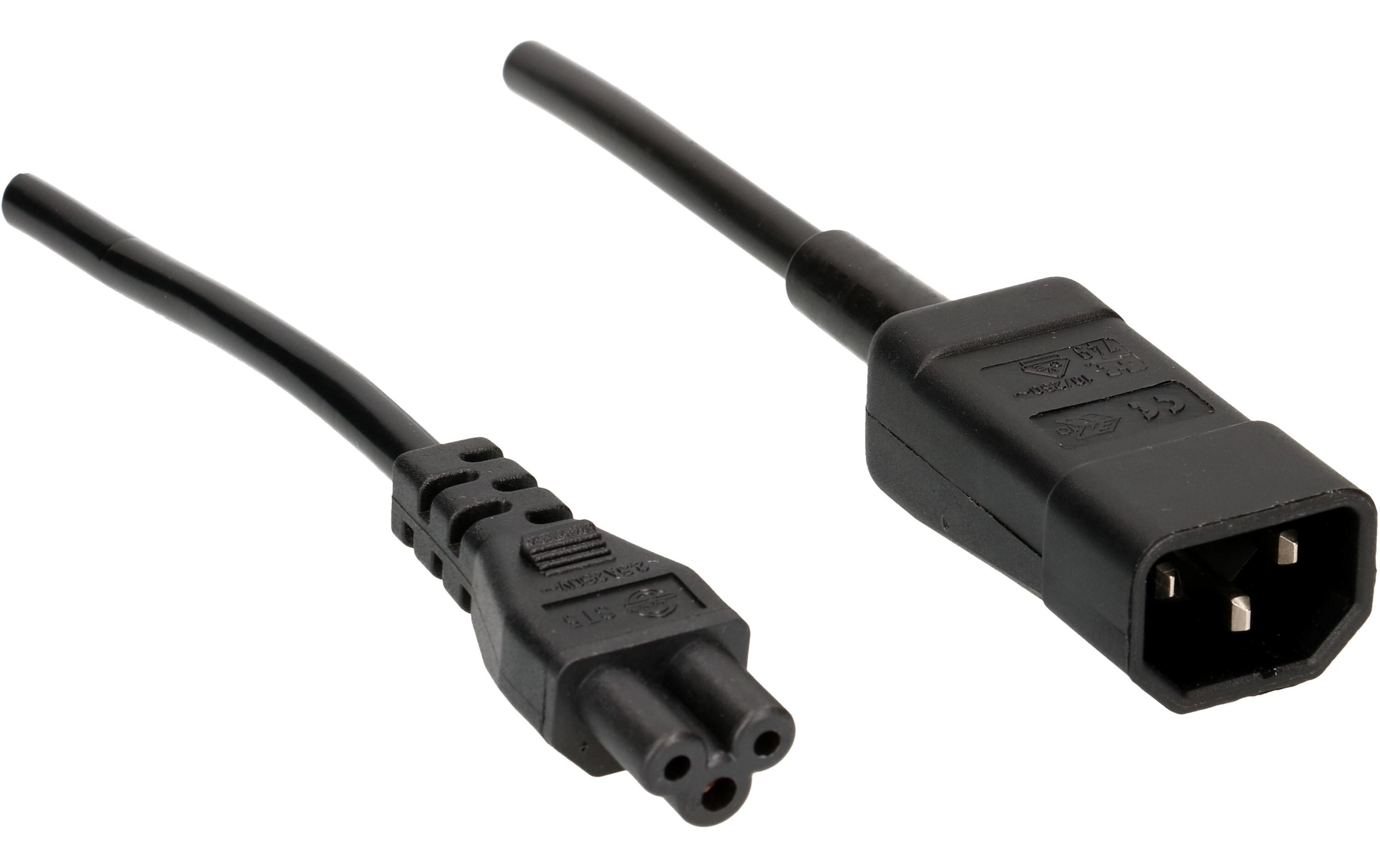 Gerätekabel 1.5 m C5-C14C13 auf C14, 3-polig, 230 V, 1.5 m, rot