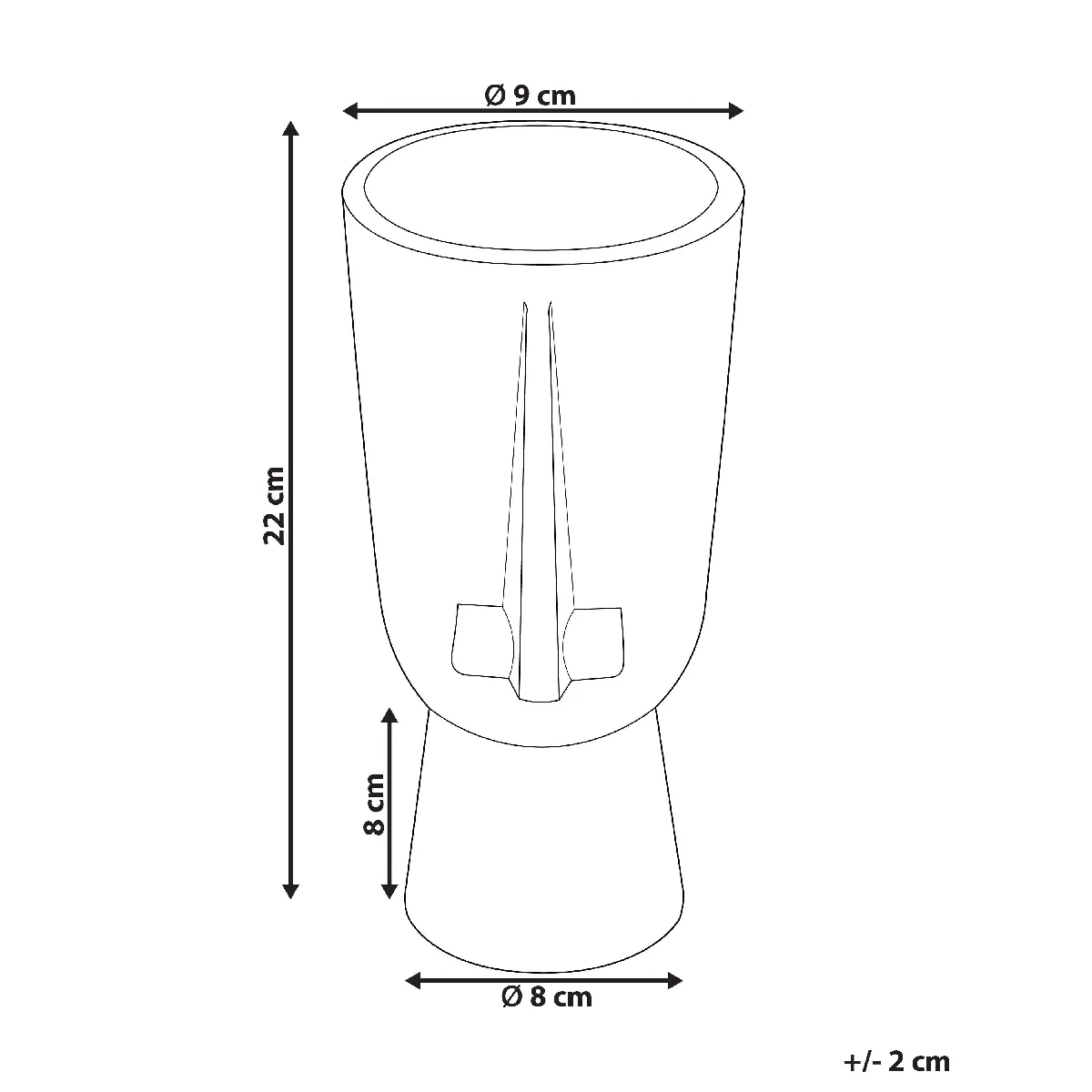 Beliani Artemis - Vase à fleurs en céramique 22 cm - Noir