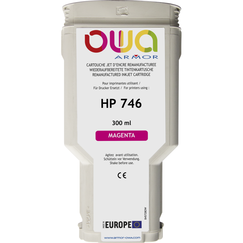 Cartouche d'encre traceur remanufacturée OWA - standard - Magenta - pour HP 746