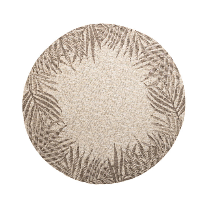 Rond buiten vloerkleed - Tiga Edge Taupe