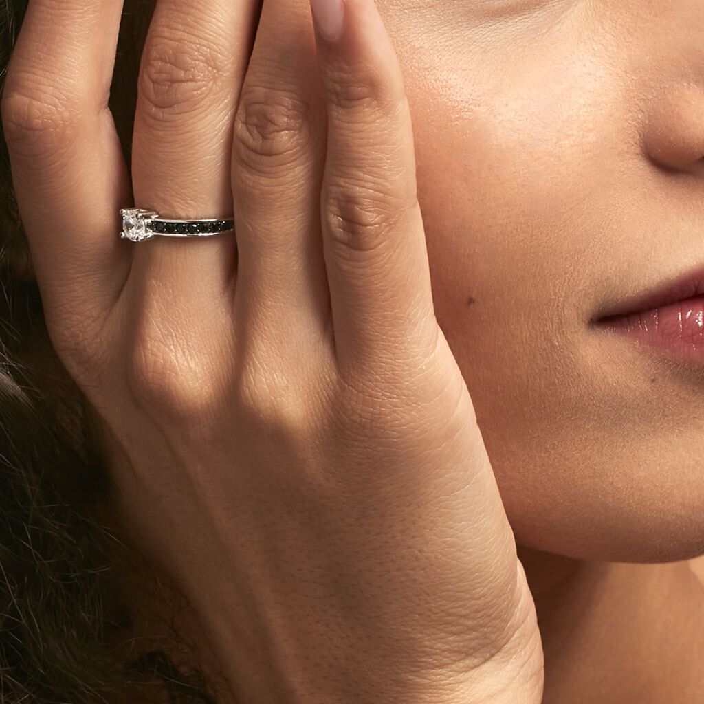 Bague Solitaire Regilla Argent Blanc Oxyde De Zirconium