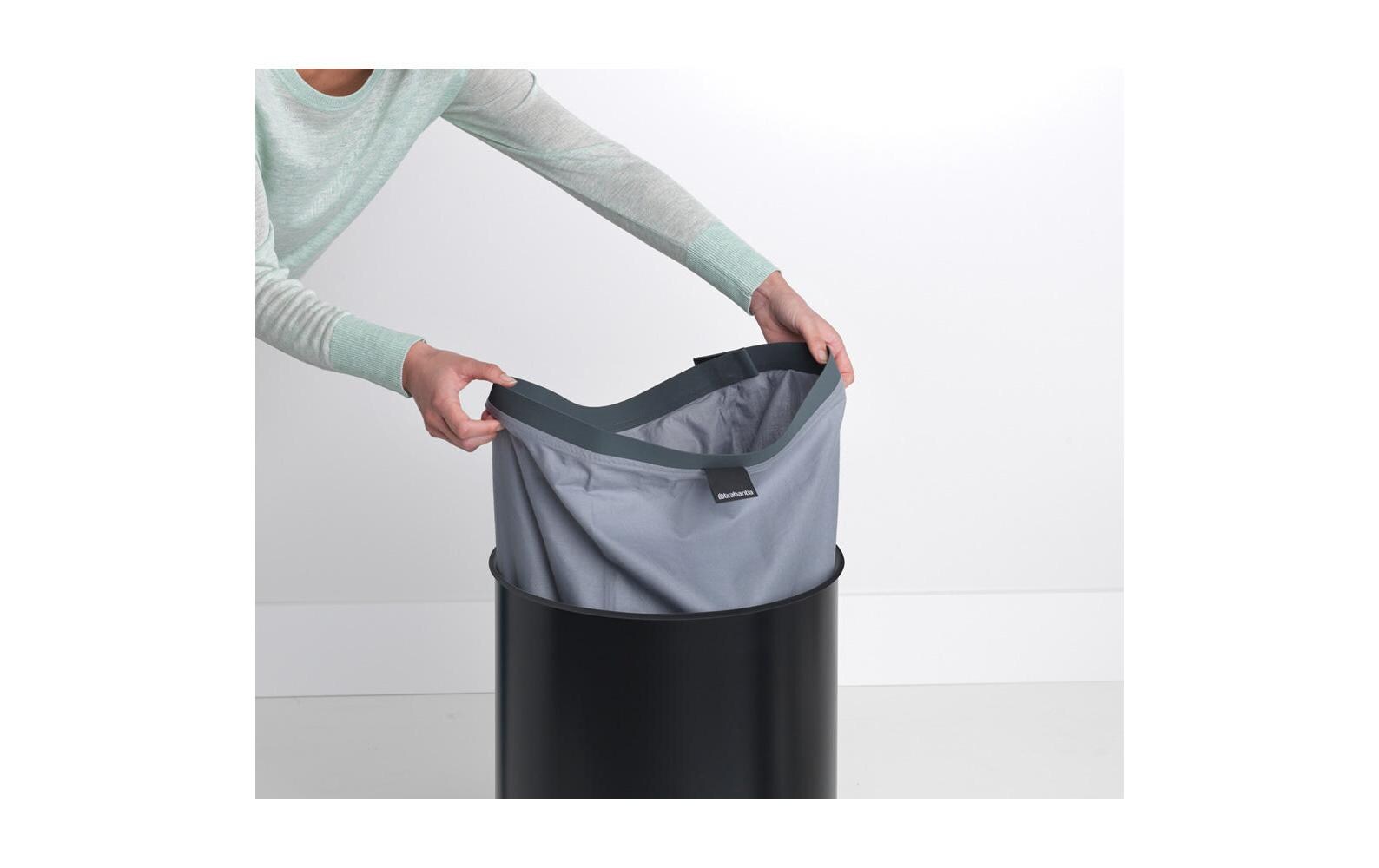 Wäschesammler mit Korkdeckel, 60 Liter, Schwarz<br>Wäschesammelbox