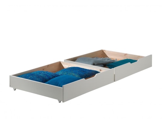 VIPACK - Lit évolutif Lit superposé 90x200 sommiers et tiroirs inclus scott - blan...