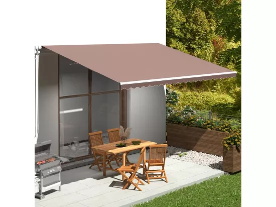 Tissu de remplacement pour auvent Marron 5x3,5 m