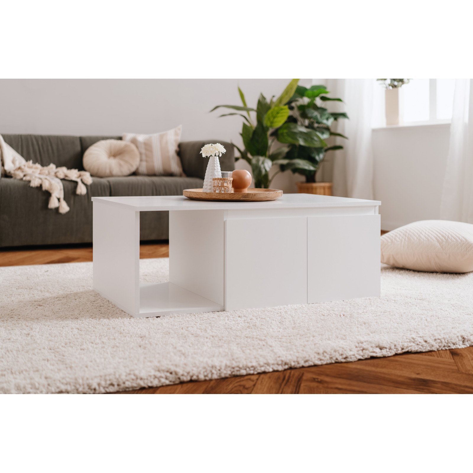 Salontisch Shark Melamin weiss 100 x 40 x 60 cm
