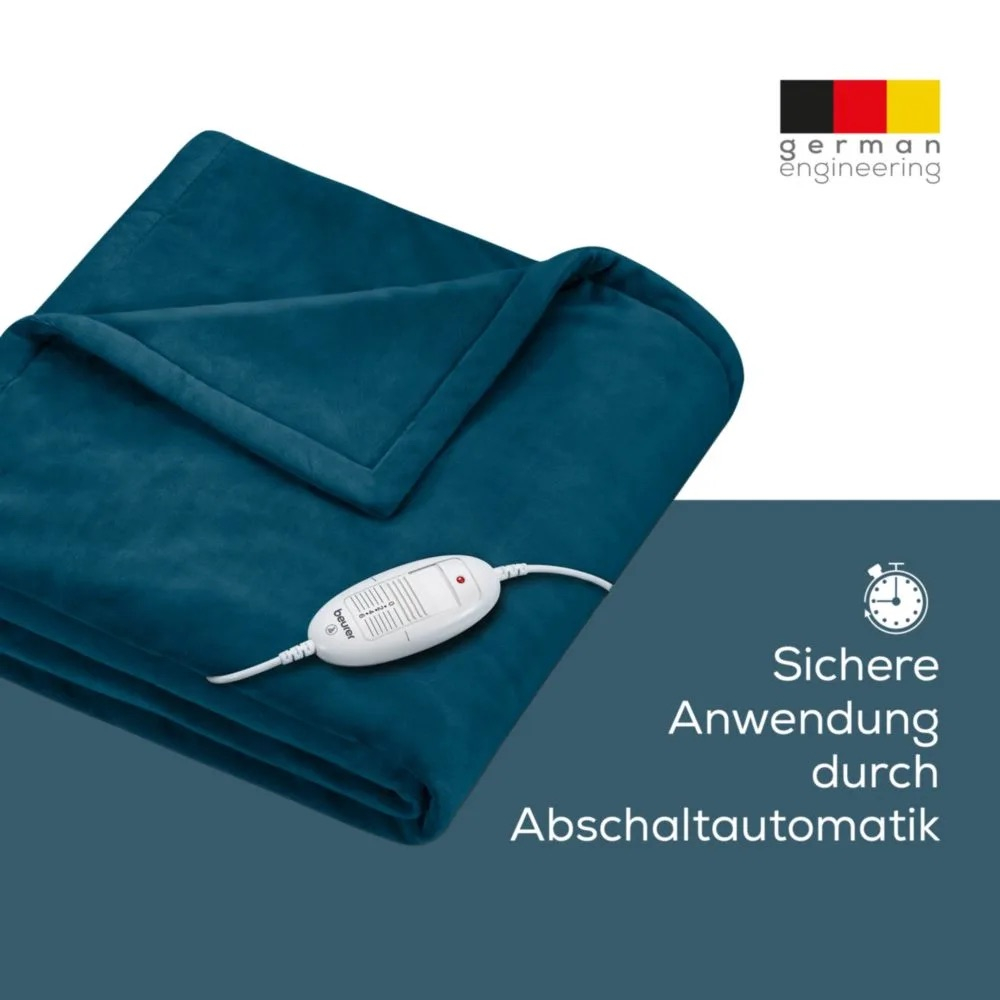 (180x130cm) HD 75 Flausch Heizdecke Elektrische Wärmedecke mit 6 Hitzestufen (42108) - Cosy Ocean