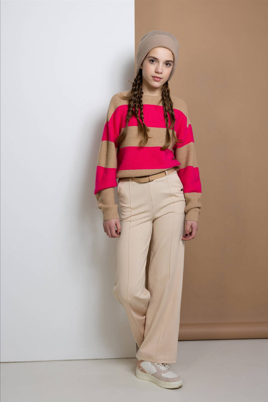 NoBell’ regular fit broek Salet rozezand