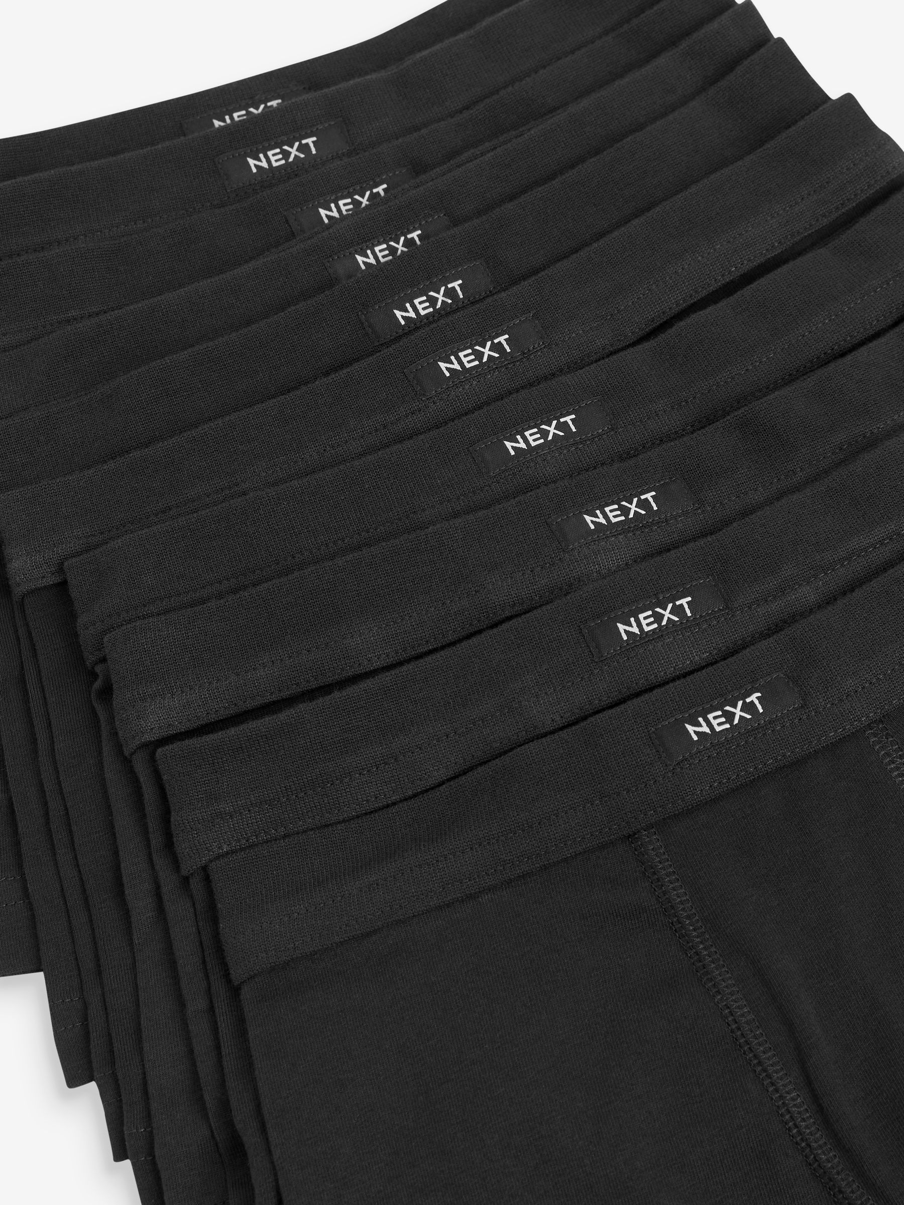 Zwart - Set van 10 boxershorts met zachte tailleband (2-16 jr)
