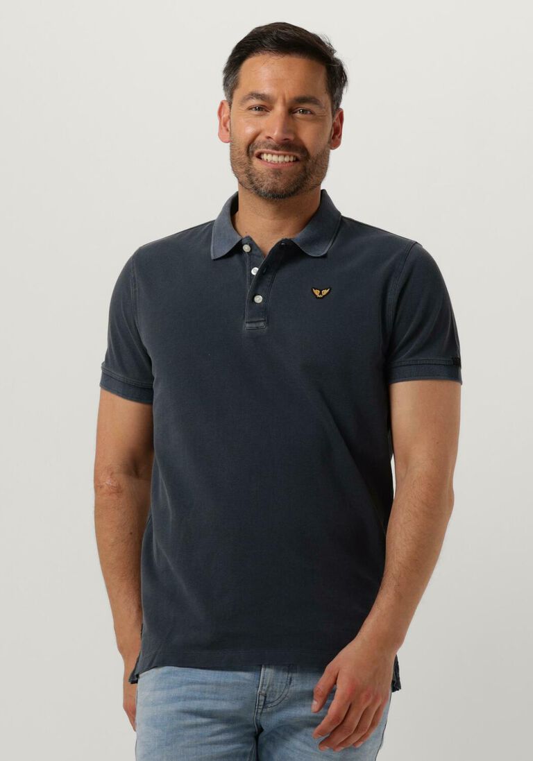 PME LEGEND blauwe pme legend polo short sleeve polo pique garment dye
