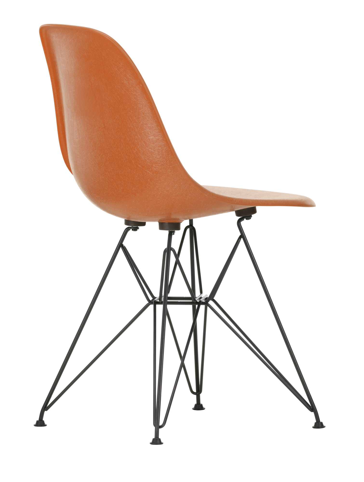 Eetkamerstoel DSR Fiber basic dark onderstel red orange