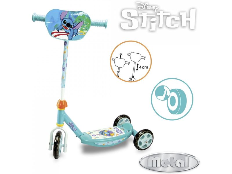 Smoby Stitch Roller, 3 Räder Scooter mit lautlosen Rädern