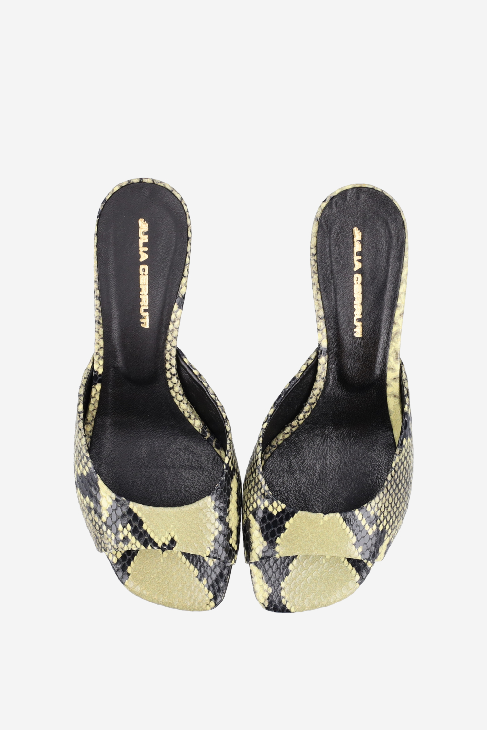 Pitone heeled leather sandals