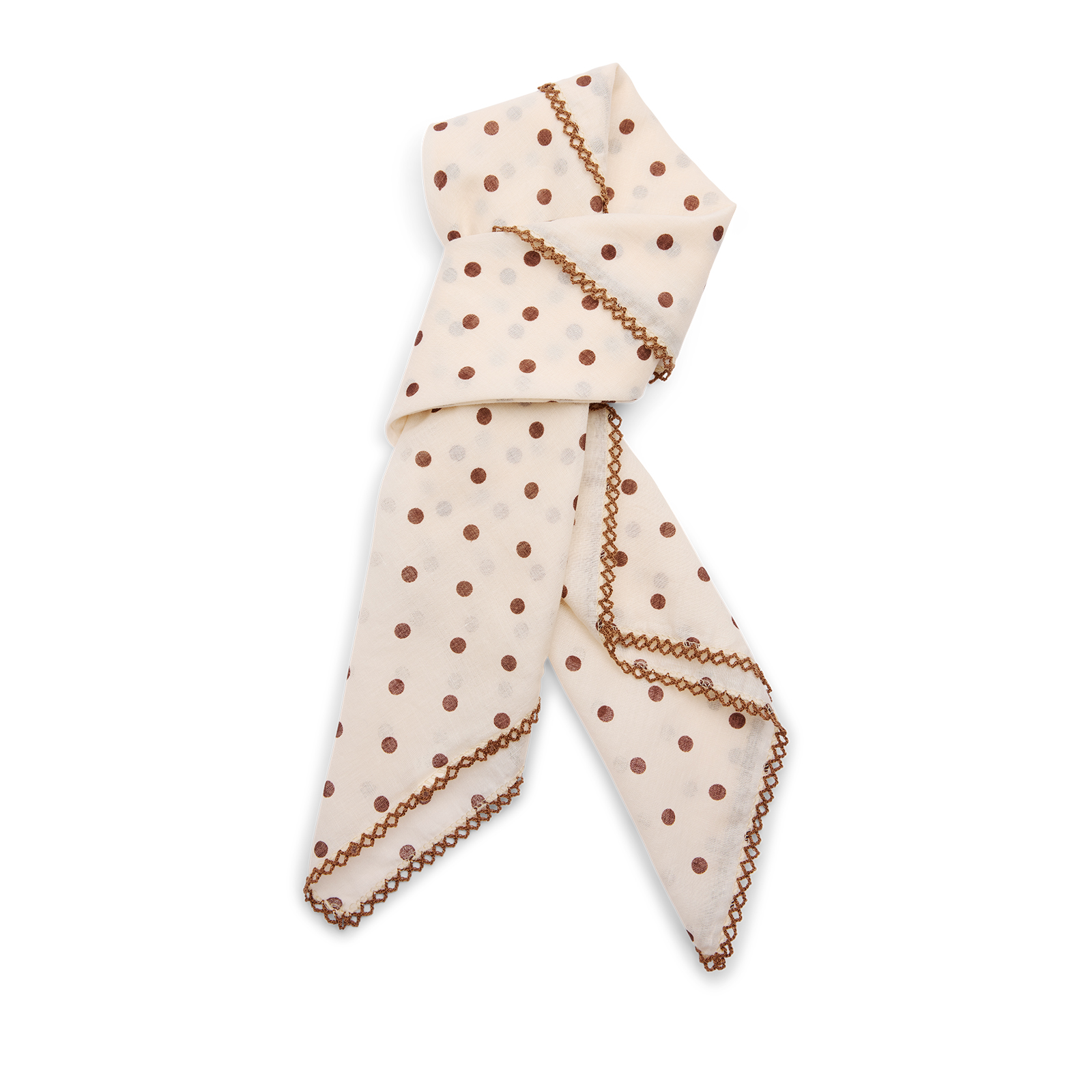 Beige sjaaltje met bruine stippen