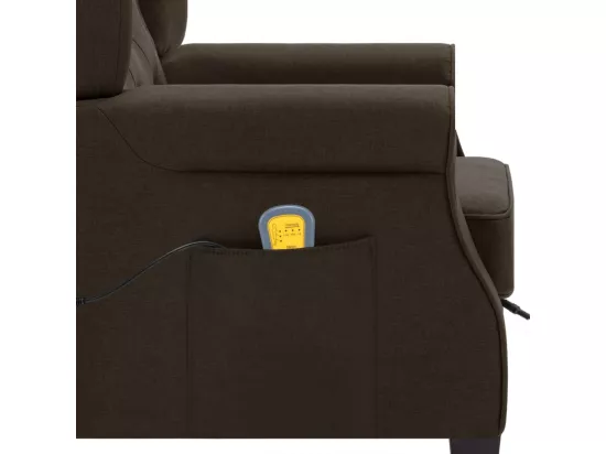 Fauteuil de massage avec repose-pied Marron Tissu