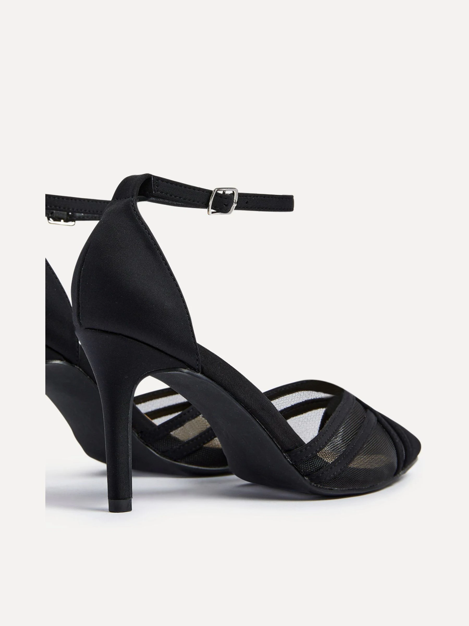 Zwart - Linzi Siobhan Mesh Closed Back Court Heels